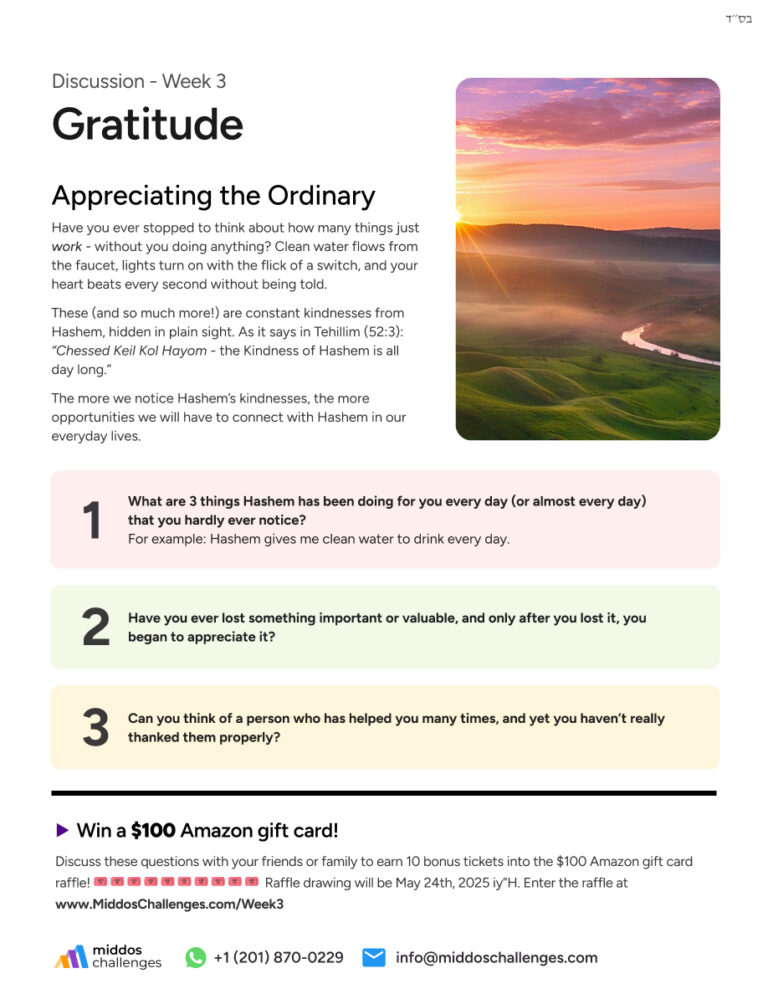 Gratitude discussion questions - week 3